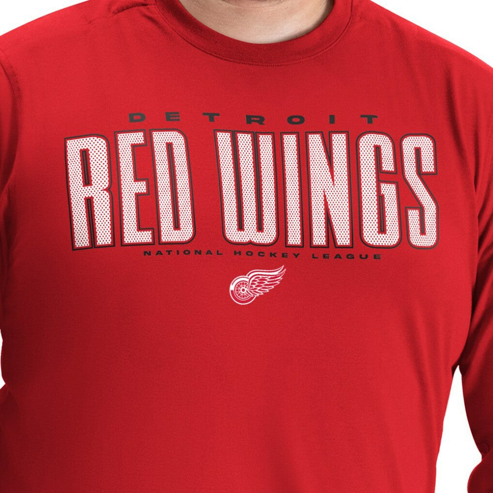 Detroit Red Wings - G-III Sports by Carl Banks Adaptive Mesh Effect Long Sleeve T-Shirt Red