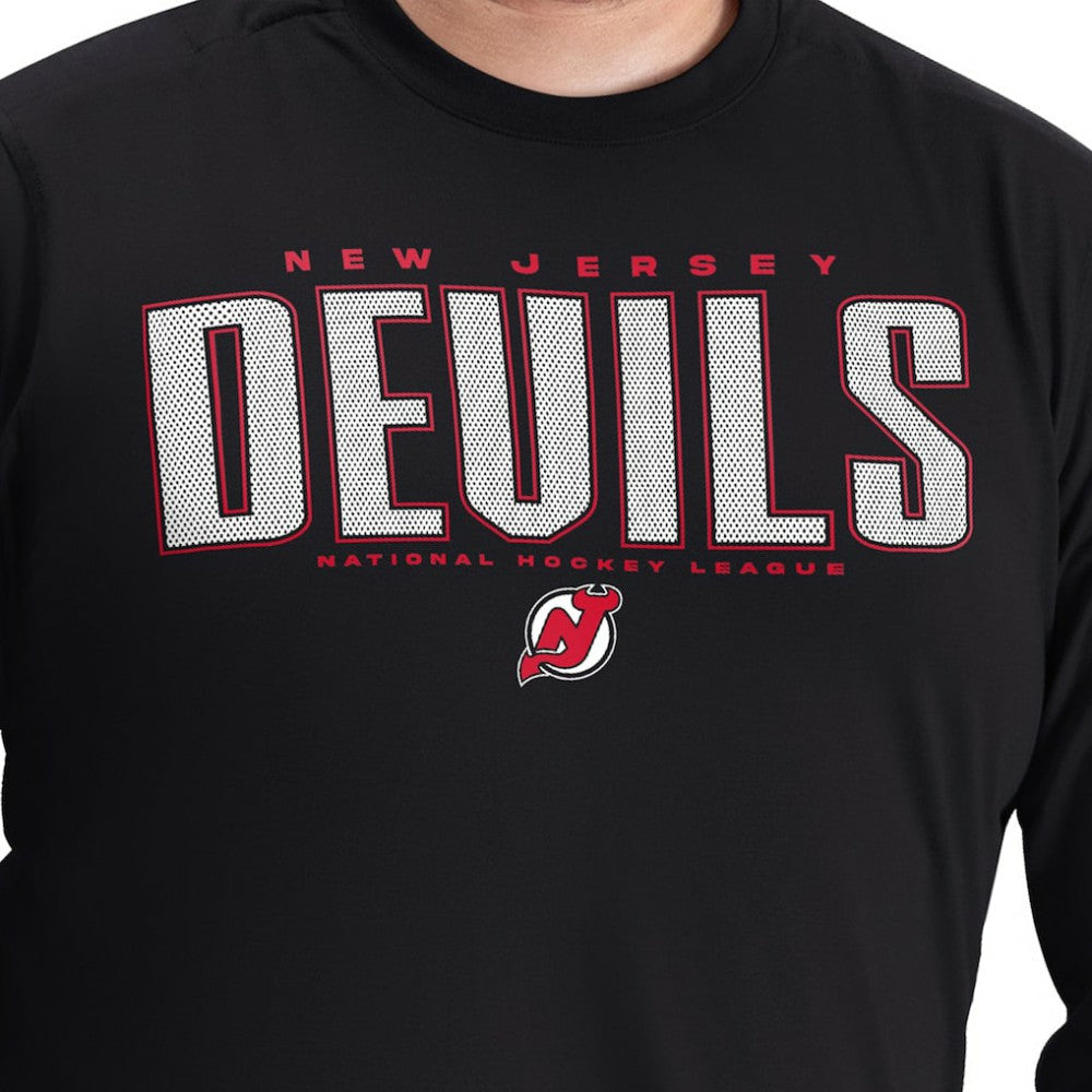 New Jersey Devils - G-III Sports by Carl Banks Adaptive Mesh Effect Long Sleeve T-Shirt Black