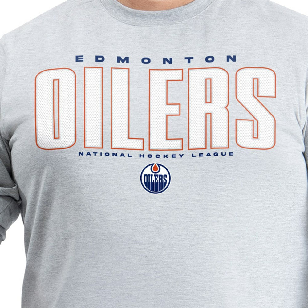 Edmonton Oilers - G-III Sports by Carl Banks Adaptive Mesh Effect Long Sleeve T-Shirt Gray