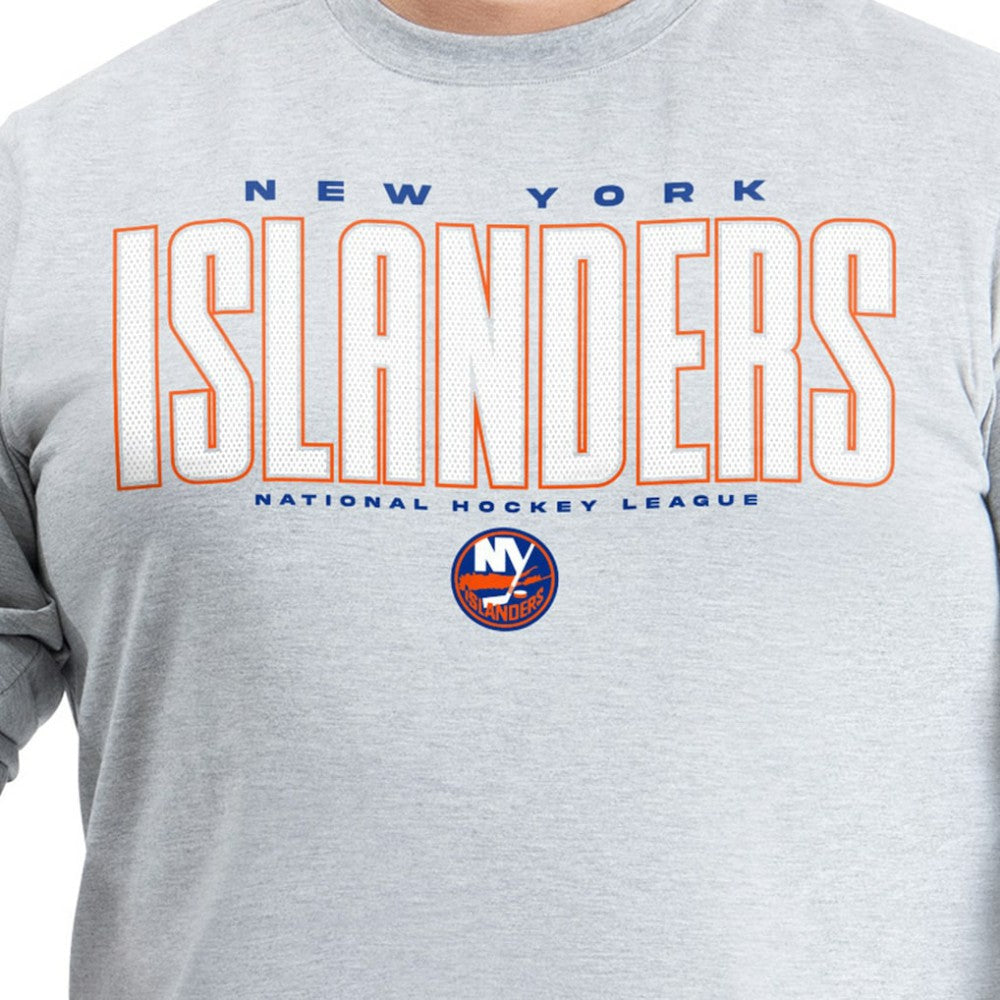 New York Islanders - G-III Sports by Carl Banks Adaptive Mesh Effect Long Sleeve T-Shirt Gray