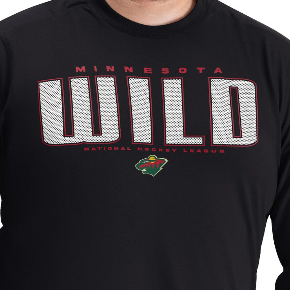 Minnesota Wild - G-III Sports by Carl Banks Adaptive Mesh Effect Long Sleeve T-Shirt Black