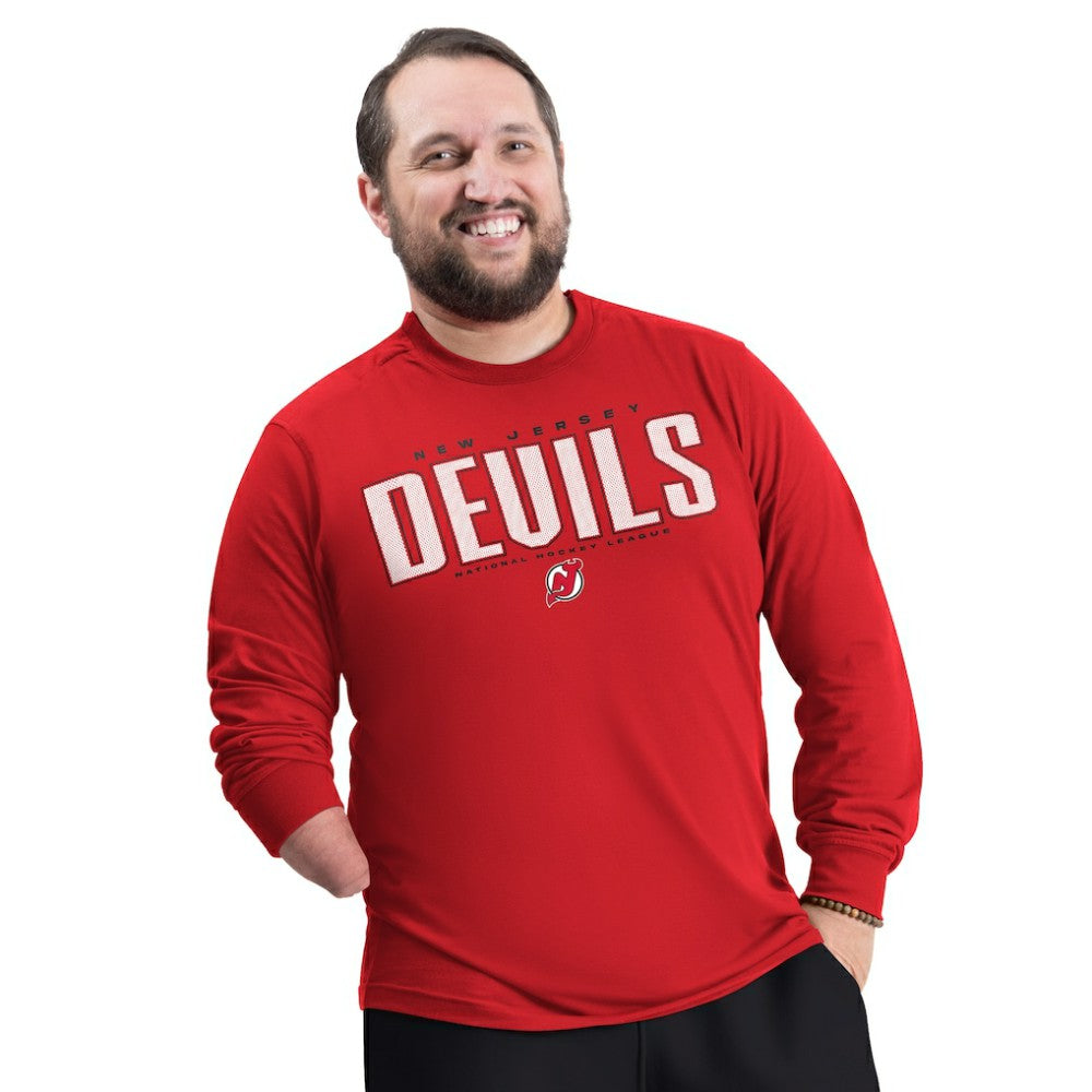 New Jersey Devils - G-III Sports by Carl Banks Adaptive Mesh Effect Long Sleeve T-Shirt Red