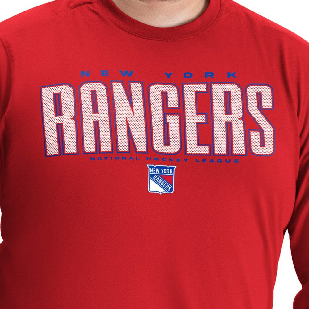 New York Rangers G-III Sports by Carl Banks Adaptive Mesh Effect Long Sleeve T-Shirt Red