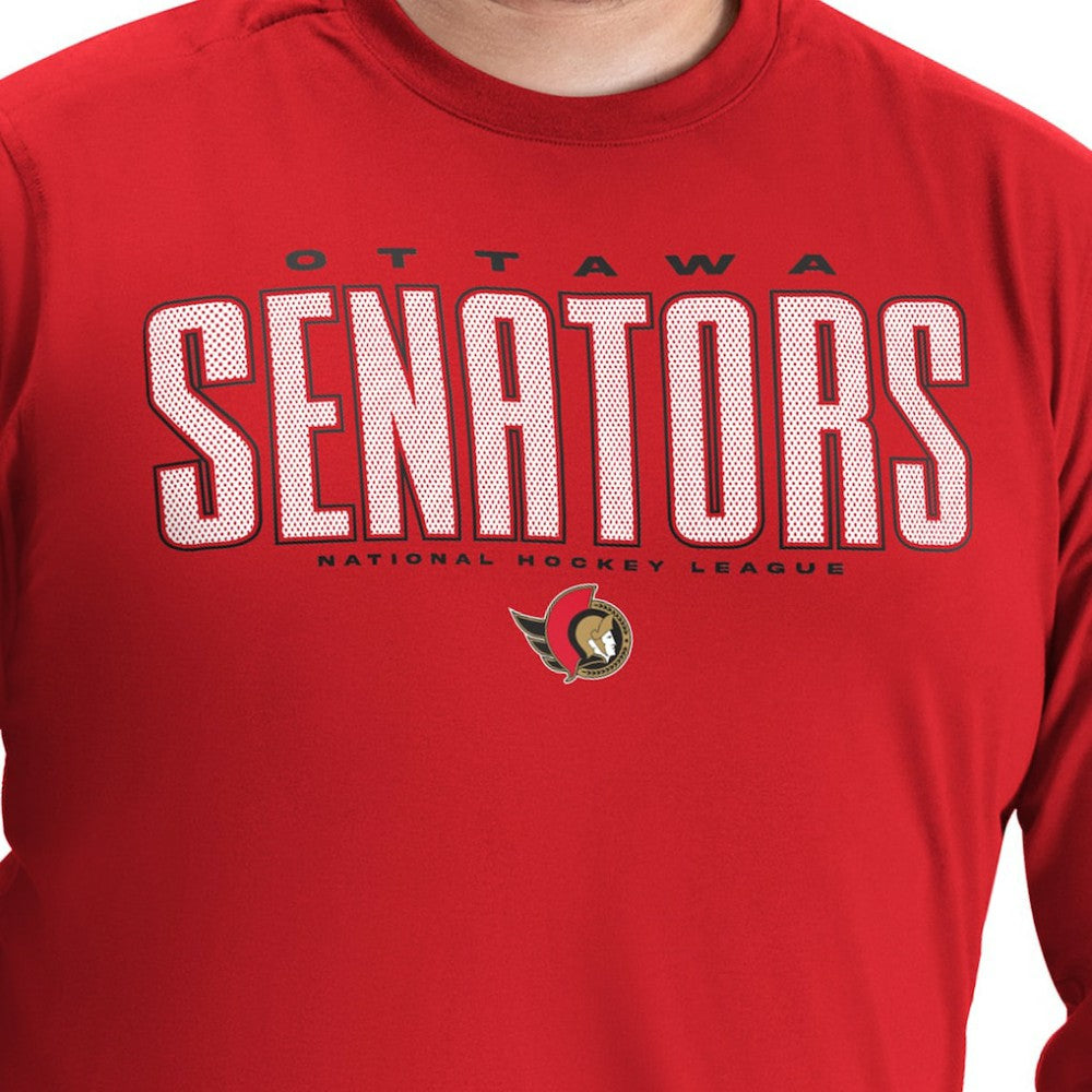 Ottawa Senators - G-III Sports by Carl Banks Adaptive Mesh Effect Long Sleeve T-Shirt Red