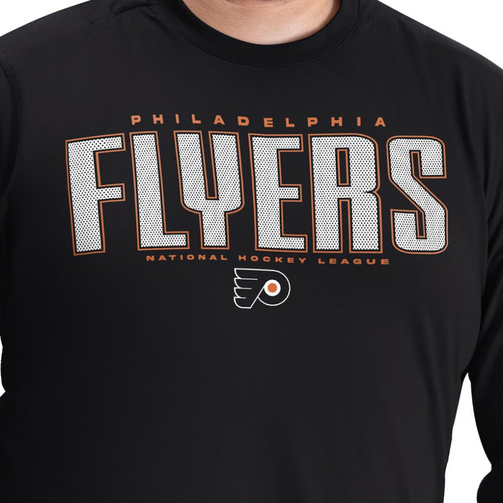 Philadelphia Flyers - G-III Sports by Carl Banks Adaptive Mesh Effect Long Sleeve T-Shirt Black