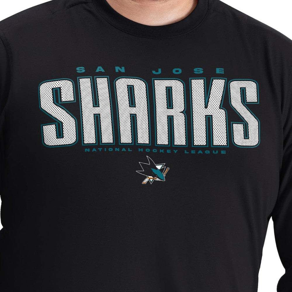 San Jose Sharks - G-III Sports by Carl Banks Adaptive Mesh Effect Long Sleeve T-Shirt Black