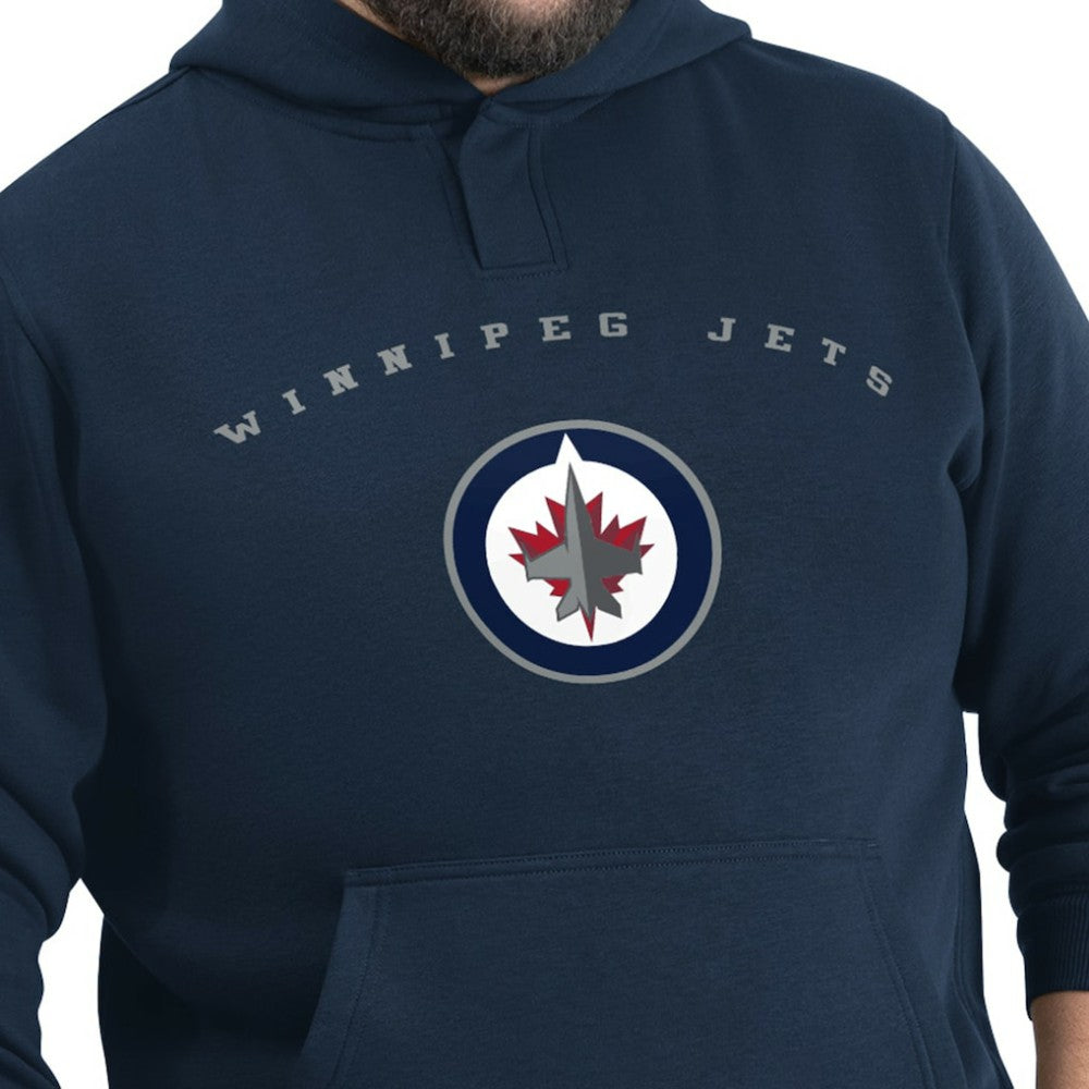 Winnipeg Jets - G-III Sports by Carl Banks Adaptive Classic Team Arc Fleece Hoodie Navy