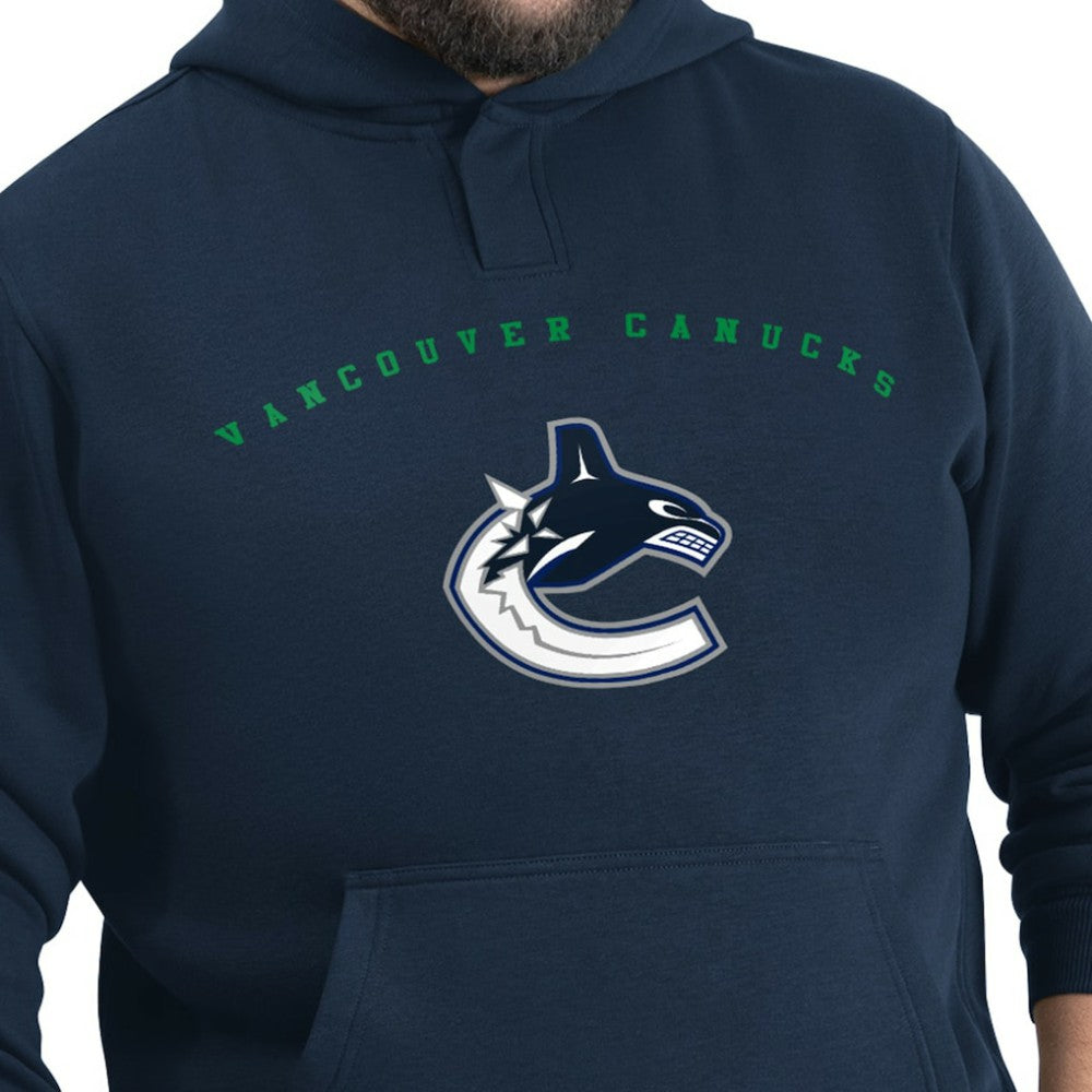 Vancouver Canucks - G-III Sports by Carl Banks Adaptive Classic Team Arc Fleece Hoodie Navy