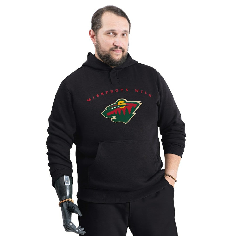 Minnesota Wild - G-III Sports by Carl Banks Adaptive Classic Team Arc Fleece Hoodie Black