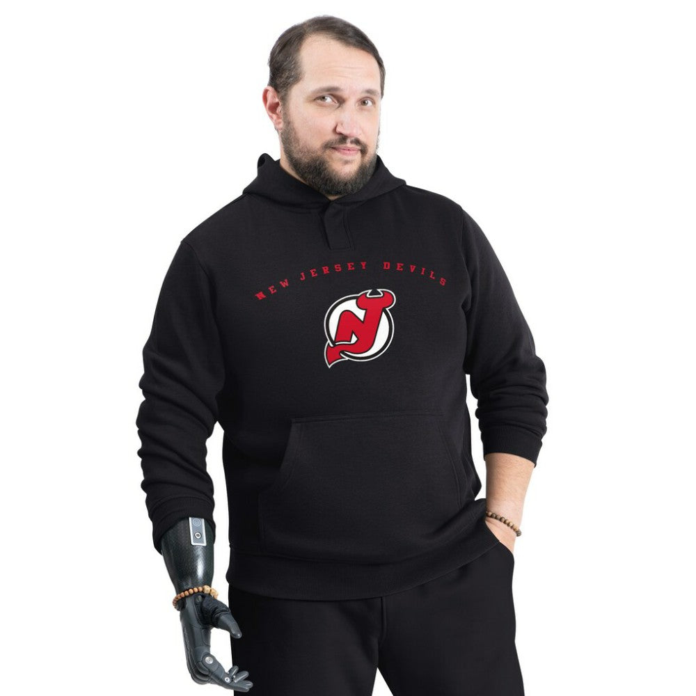 New Jersey Devils - G-III Sports by Carl Banks Adaptive Classic Team Arc Fleece Hoodie Black