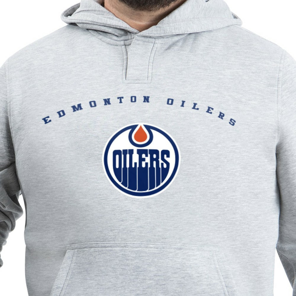Edmonton Oilers - G-III Sports by Carl Banks Adaptive Classic Team Arc Fleece Hoodie Gray