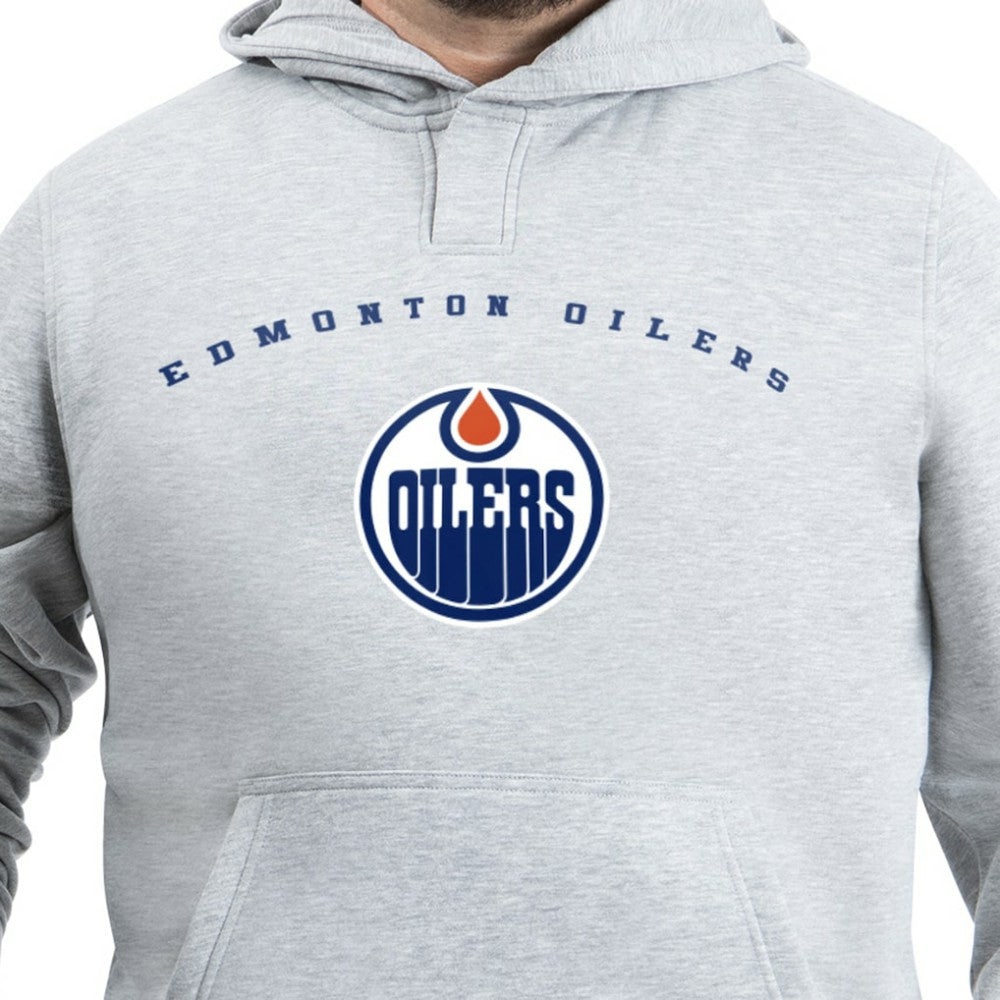 Edmonton Oilers - G-III Sports by Carl Banks Adaptive Classic Team Arc Fleece Hoodie Gray