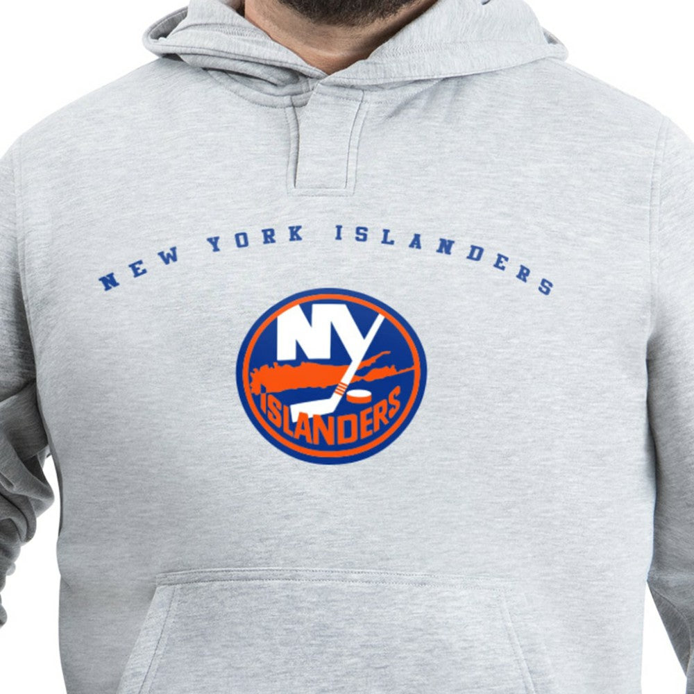 New York Islanders - G-III Sports by Carl Banks Adaptive Classic Team Arc Fleece Hoodie Gray