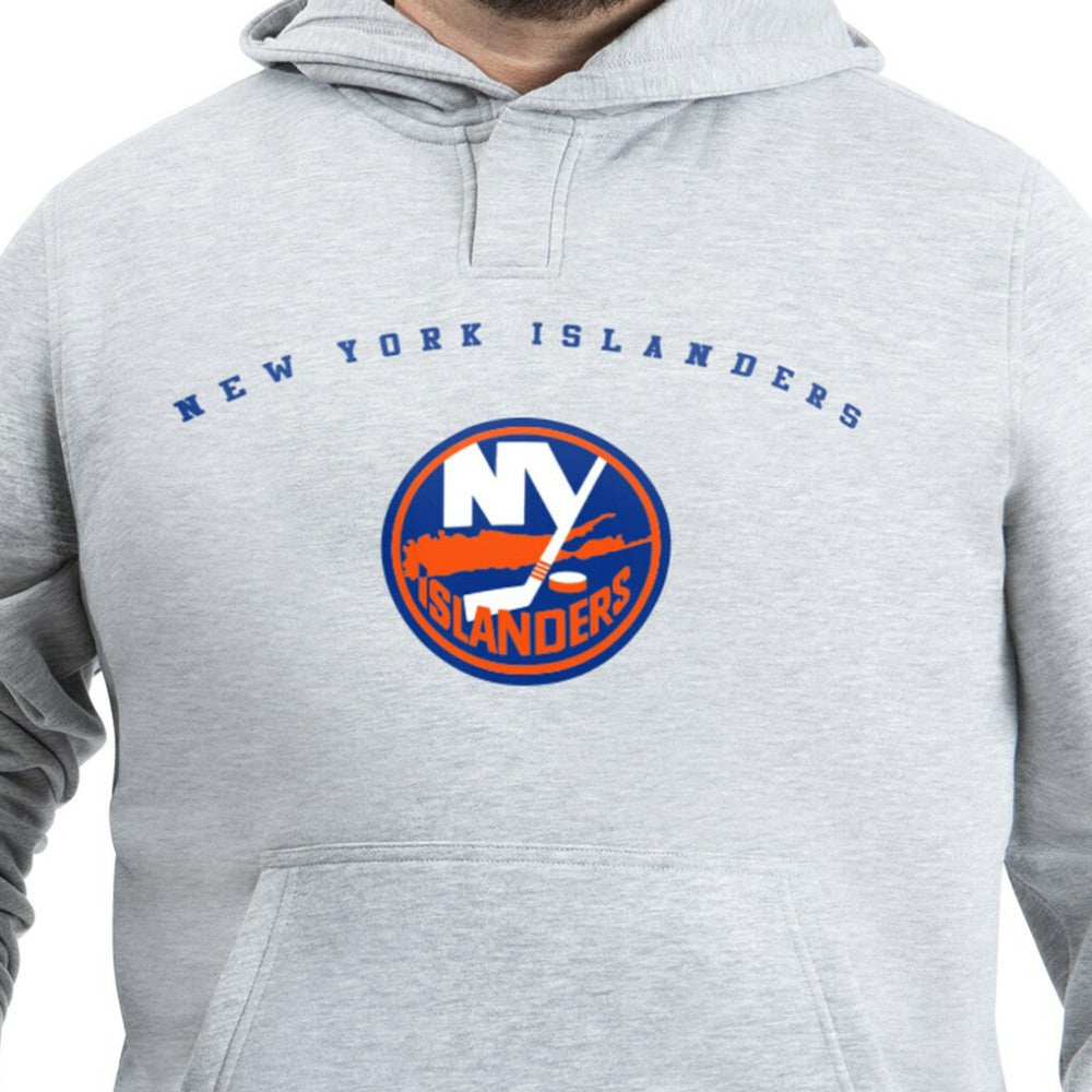 New York Islanders - G-III Sports by Carl Banks Adaptive Classic Team Arc Fleece Hoodie Gray