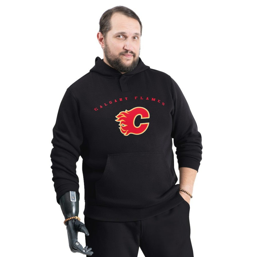 Calgary Flames - G-III Sports by Carl Banks Adaptive Classic Team Arc Fleece Hoodie Black