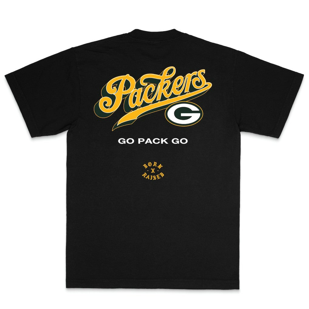Green Bay Packers Born x Raised Unisex Pro Script T-Shirt Black - NFL