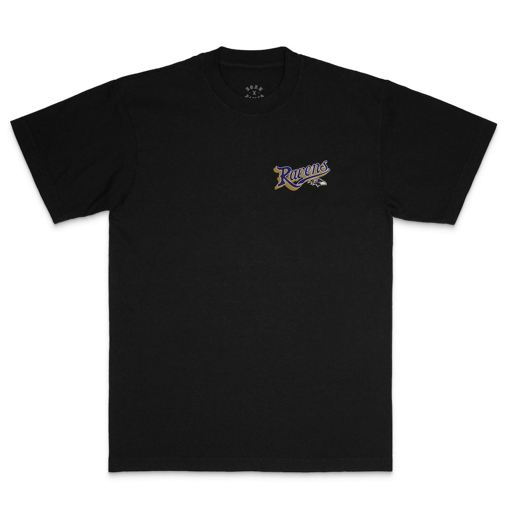 Baltimore Ravens Born x Raised Unisex Pro Script T-Shirt Black - NFL