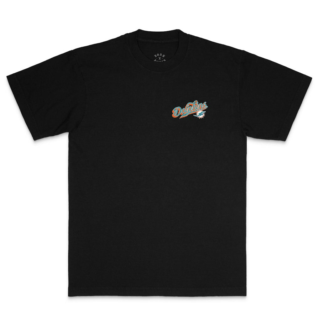 Miami Dolphins Born x Raised Unisex Pro Script T-Shirt Black - NFL