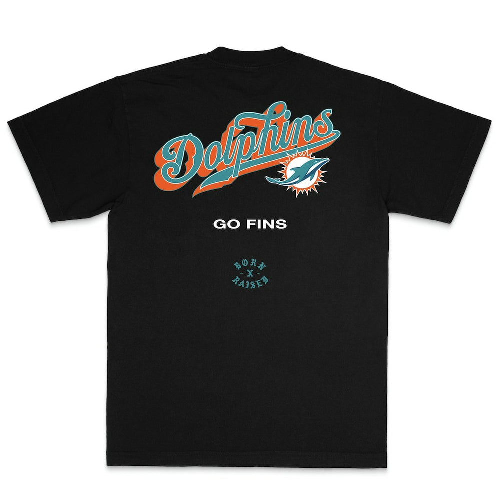 Miami Dolphins Born x Raised Unisex Pro Script T-Shirt Black - NFL