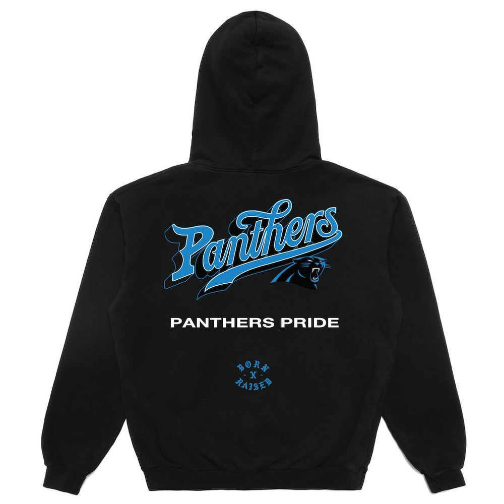 Carolina Panthers Born x Raised Unisex Pro Script Hoodie Black - NFL