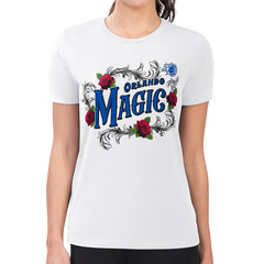NBA - Orlando Magic G-III 4Her by Carl Banks Women's Super-Slim Fit Lightweight Roses Crew Neck T-Shirt - White