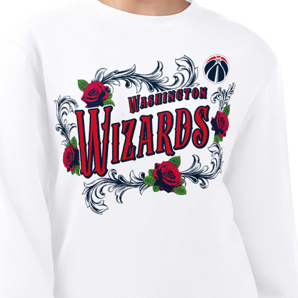 NBA - Washington Wizards G-III 4Her by Carl Banks Women's Roses Fleece Tri-Blend Sweatshirt - White