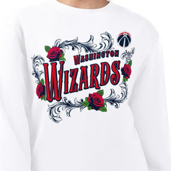 NBA - Washington Wizards G-III 4Her by Carl Banks Women's Roses Fleece Tri-Blend Sweatshirt - White