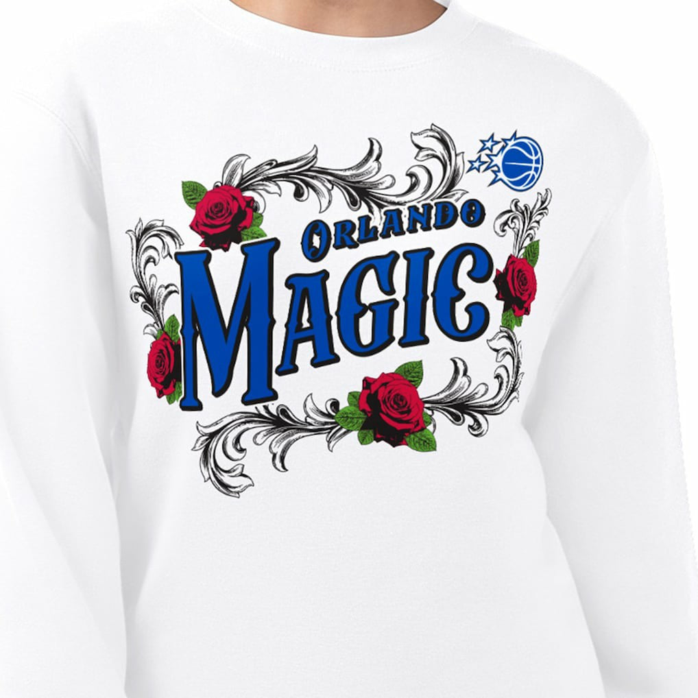 NBA - Orlando Magic G-III 4Her by Carl Banks Women's Roses Fleece Tri-Blend Sweatshirt - White