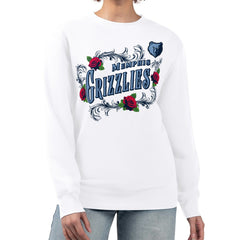 NBA - Memphis Grizzlies G-III 4Her by Carl Banks Women's Roses Fleece Tri-Blend Sweatshirt - White
