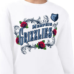 NBA - Memphis Grizzlies G-III 4Her by Carl Banks Women's Roses Fleece Tri-Blend Sweatshirt - White