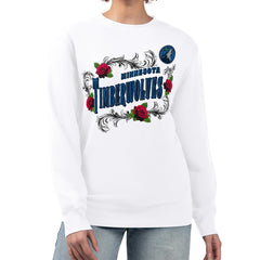 NBA - Minnesota Timberwolves G-III 4Her by Carl Banks Women's Roses Fleece Tri-Blend Sweatshirt - White