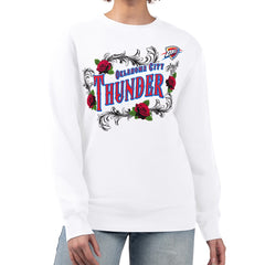 NBA - Oklahoma City Thunder G-III 4Her by Carl Banks Women's Roses Fleece Tri-Blend Sweatshirt - White