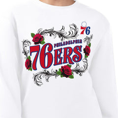 NBA - Philadelphia 76ers G-III 4Her by Carl Banks Women's Roses Fleece Tri-Blend Sweatshirt - White