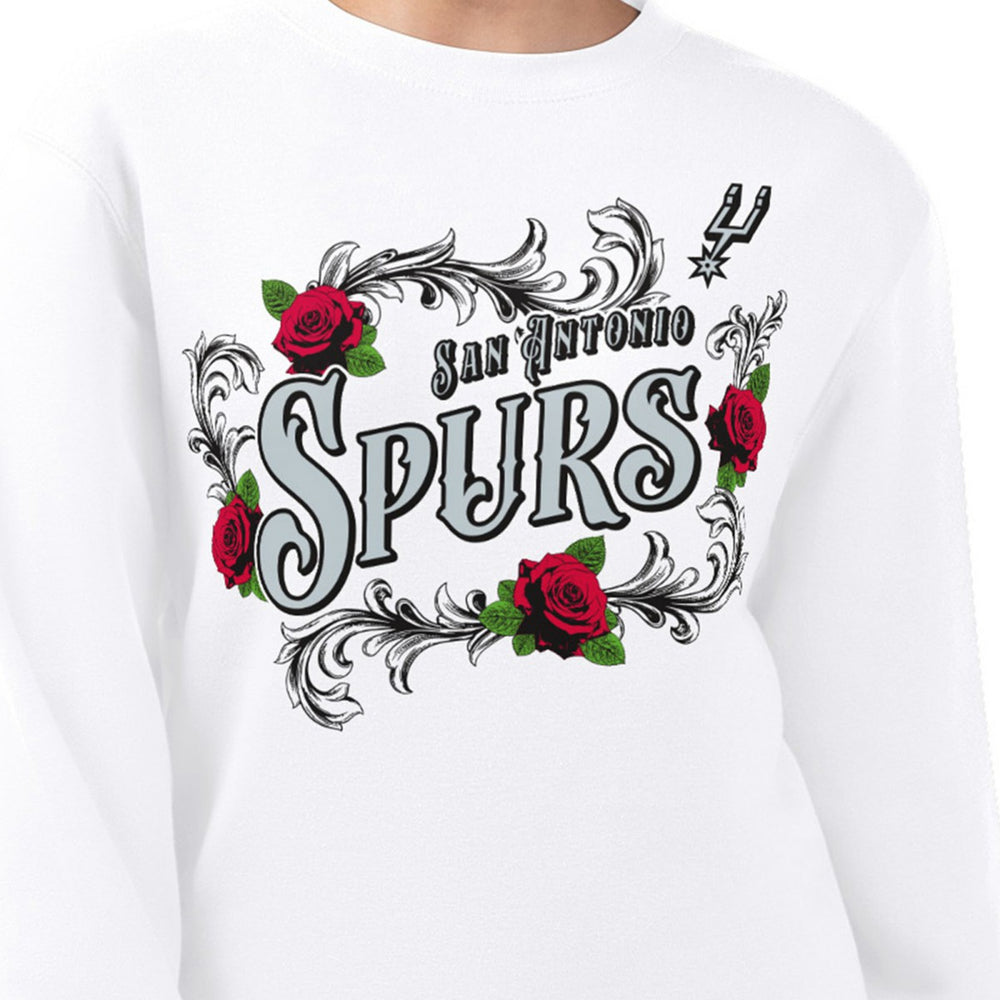 NBA - San Antonio Spurs G-III 4Her by Carl Banks Women's Roses Fleece Tri-Blend Sweatshirt - White