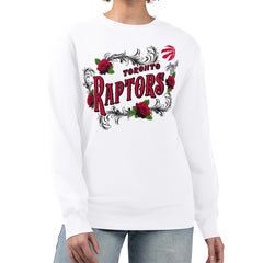 NBA - Toronto Raptors G-III 4Her by Carl Banks Women's Roses Fleece Tri-Blend Sweatshirt - White