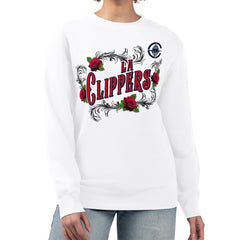 NBA - LA Clippers G-III 4Her by Carl Banks Women's Roses Fleece Tri-Blend Sweatshirt - White