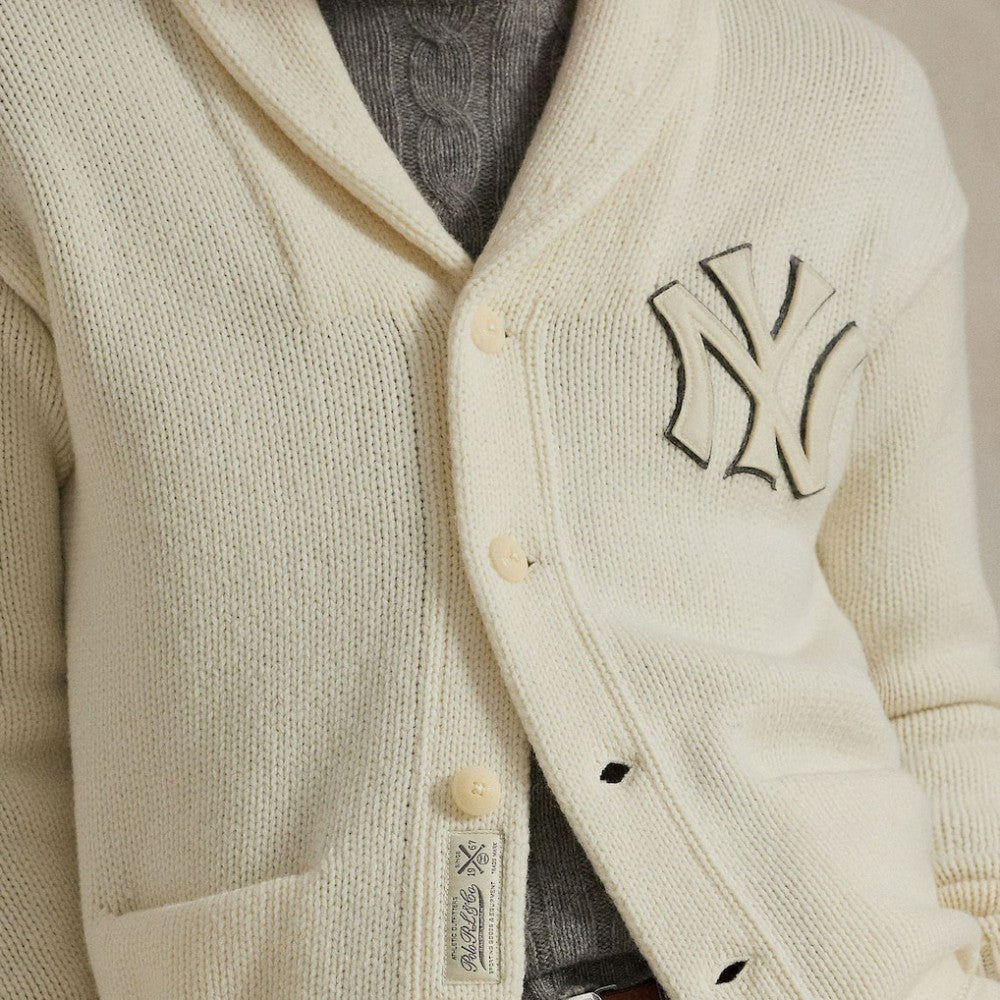 New York Yankees Polo Ralph Lauren Wool Shawl Button-Up Cardigan Near Me