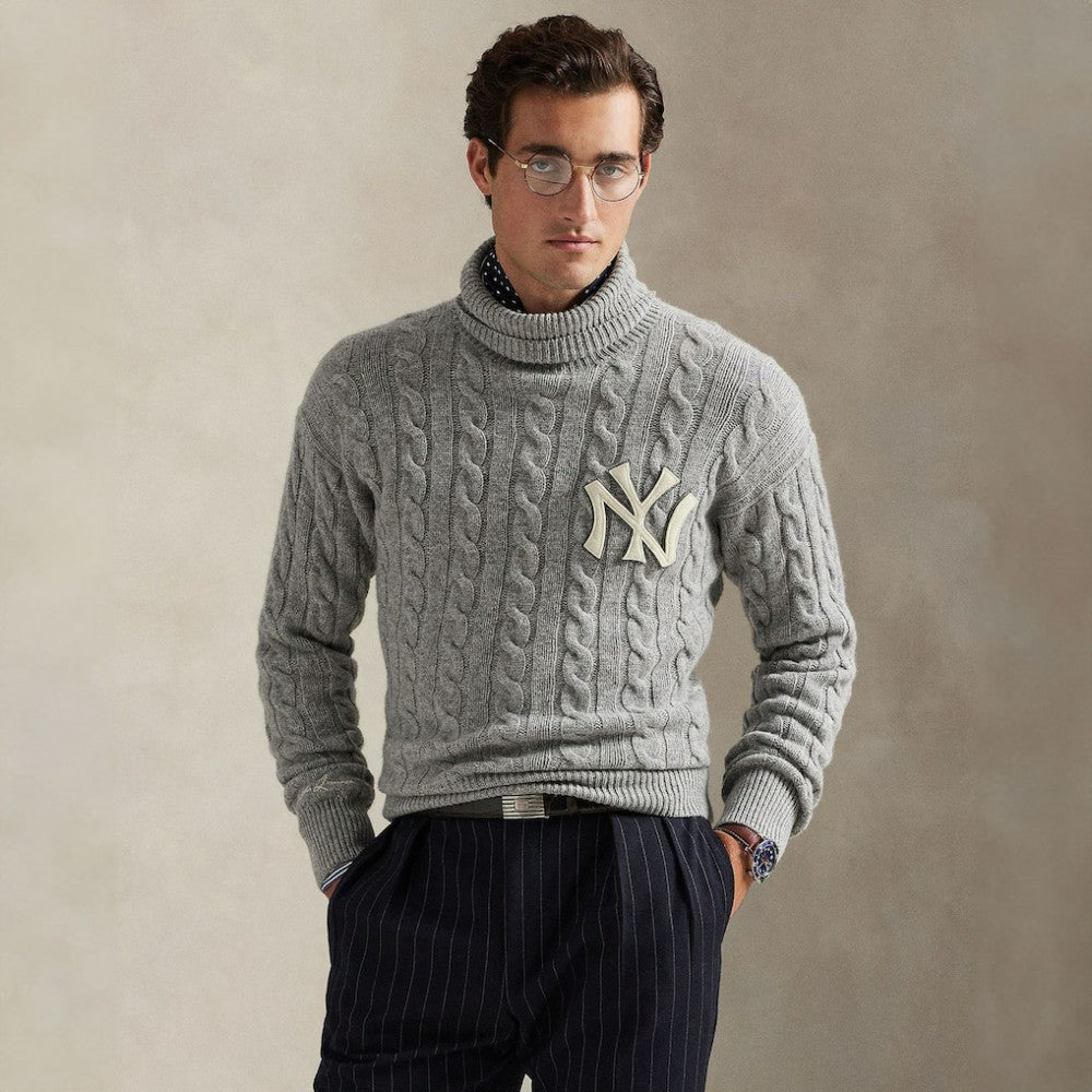 New York Yankees Polo Ralph Lauren Wool Turtleneck Sweater On Sale