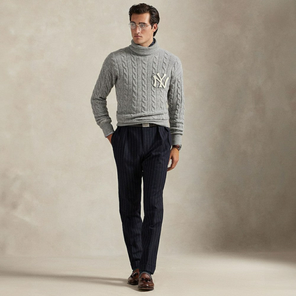 New York Yankees Polo Ralph Lauren Wool Turtleneck Sweater On Sale