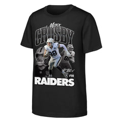 Maxx Crosby Las Vegas Raiders Outerstuff Youth Triple Pic T-Shirt Black - NFL