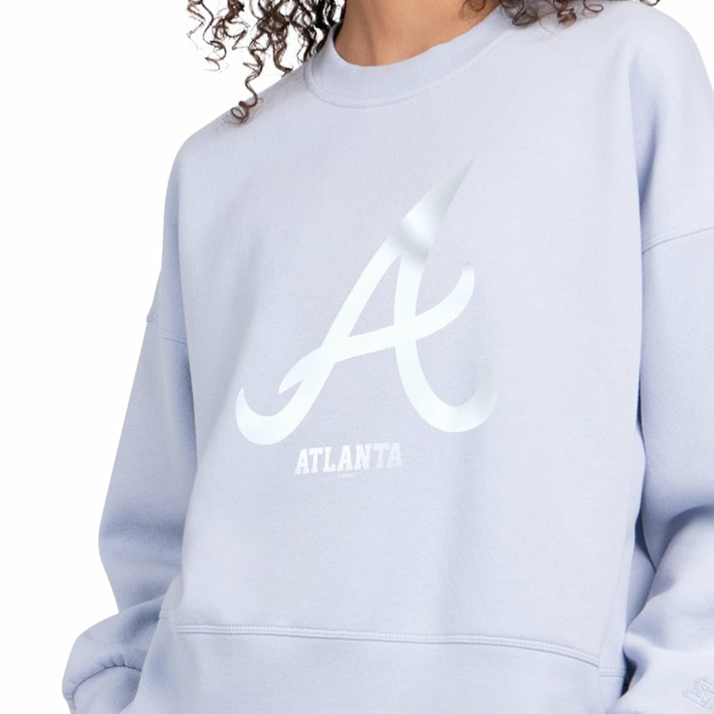 Atlanta Braves Starter Women's Pastels Boxy Fleece Sweatshirt Clearance