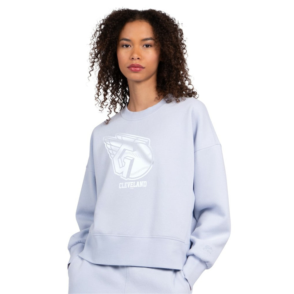 Cleveland Guardians Starter Women's Pastels Boxy Fleece Sweatshirt discount