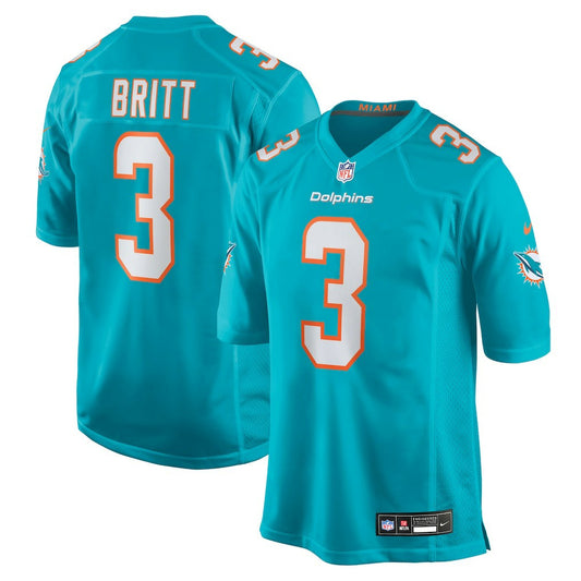 K.J. Britt Miami Dolphins Team Game Jersey - Aqua | NFL Jerseys