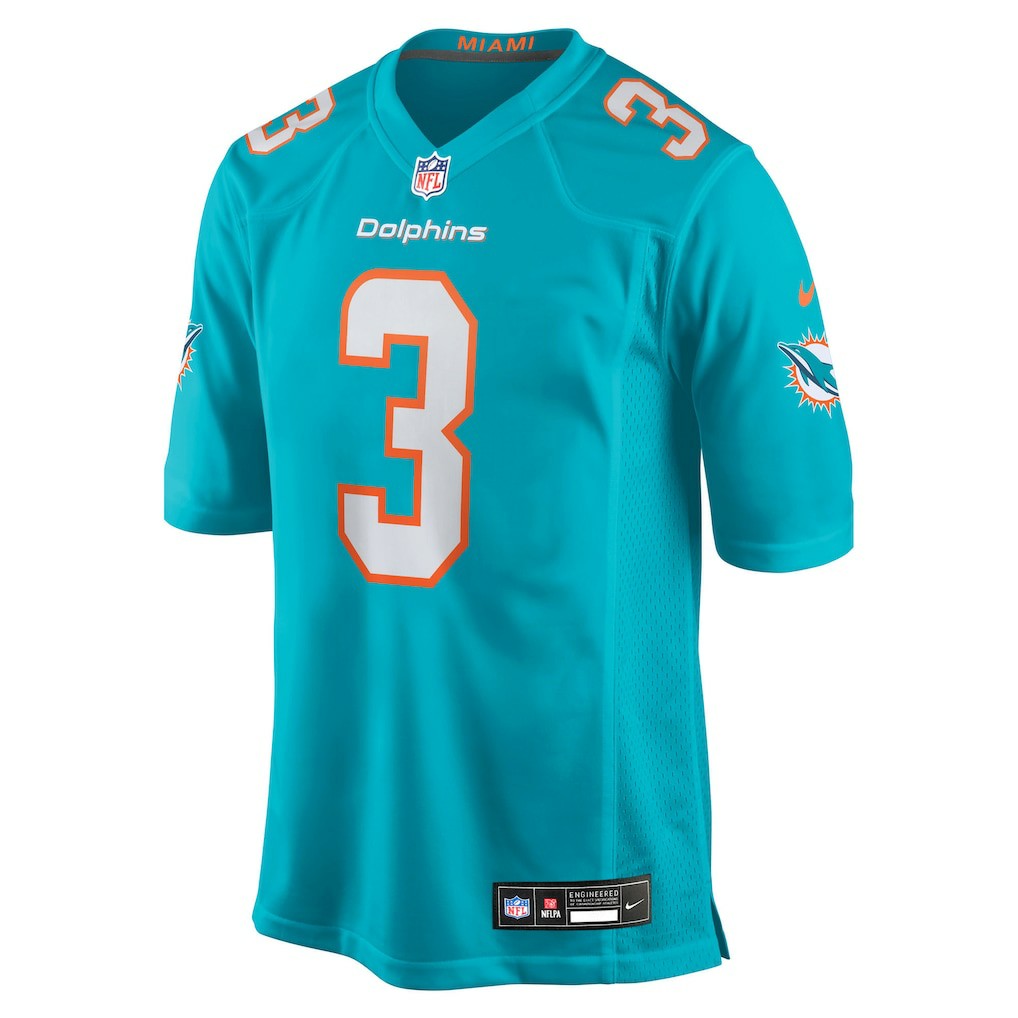 K.J. Britt Miami Dolphins Team Game Jersey Aqua - Nike