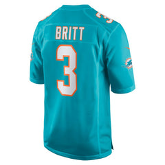 K.J. Britt Miami Dolphins Team Game Jersey Aqua - Nike
