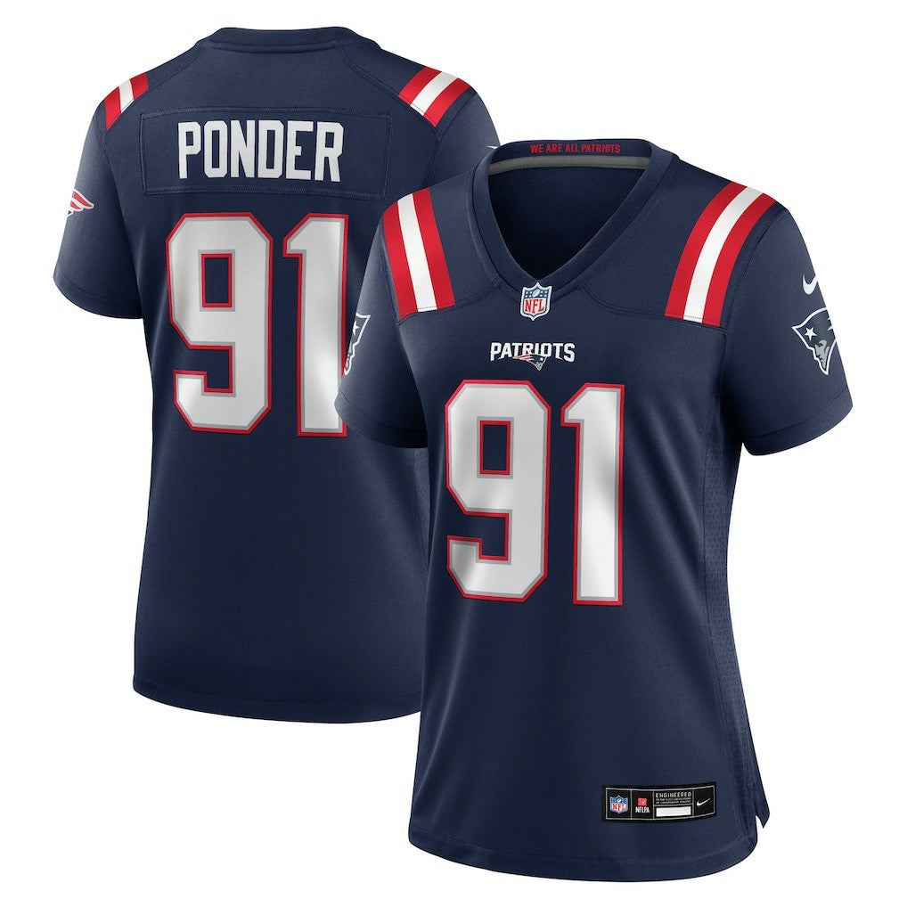 Elijah Ponder New England Patriots Women's Team Game Jersey Navy - Nike