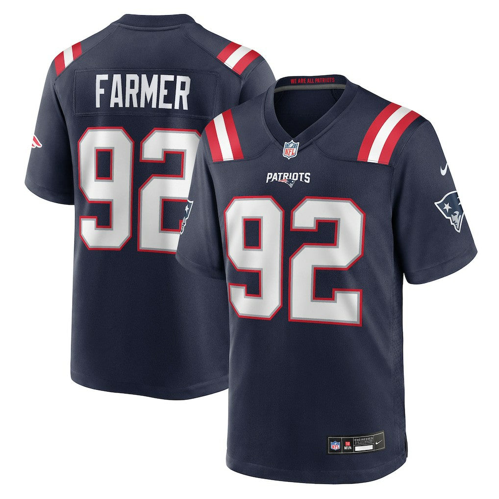 Joshua Farmer New England Patriots Team Game Jersey Navy - Nike