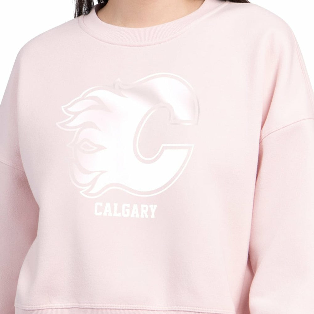 Calgary Flames - Starter Women's Boxy Cropped Sweatshirt Pink