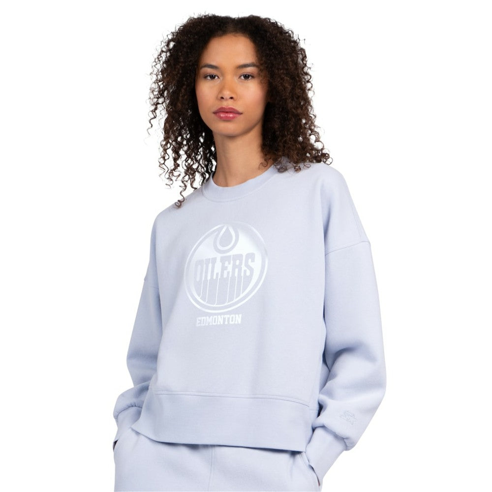 Edmonton Oilers - Starter Women's Boxy Cropped Sweatshirt Blue