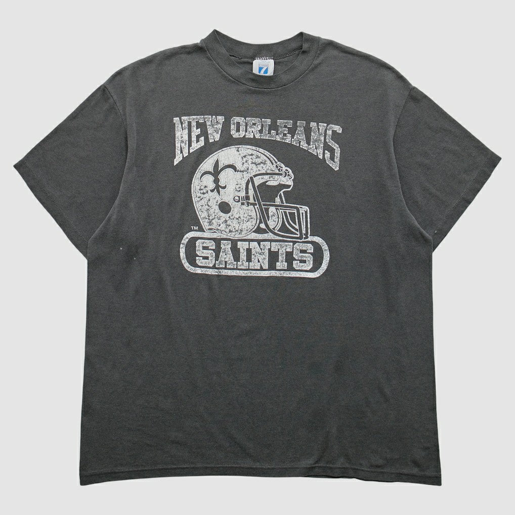 New Orleans Saints logo 7 90s T-Shirt Gray Vintage - Fanatics